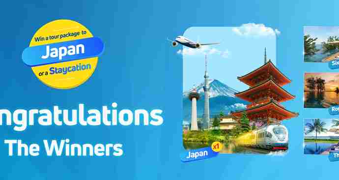 Congratulations to the winners of "Win a Tour Package to Japan or Staycation" campaign