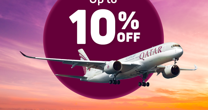 Enjoy up to 10% discount on next flight via Qatar Airways